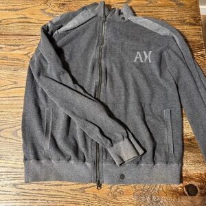 Older A/X Armani Exchange Men's Gray Full-Zip Sweater Jacket